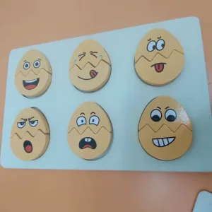 Reçu le jeu de puzzle d'assortiment d'émotions du client M****r.