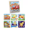 puzzle en blocs de bois, puzzle en cubes en bois