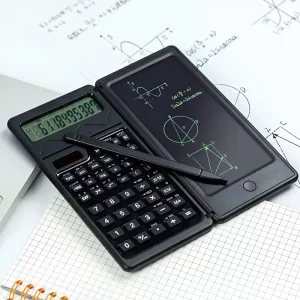 foldable calculator, solar calculator, calculator with notepad