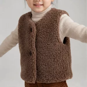 winter vest, plush vest, lamb wool vest, buttoned vest, button up vest, warm vest