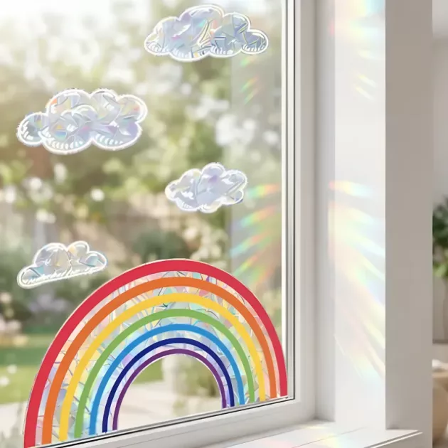 window stickers, rainbow decals, rainbow window decoration