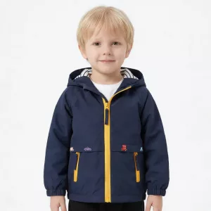 Coupe-vent à capuche en coton Veste légère et stylée