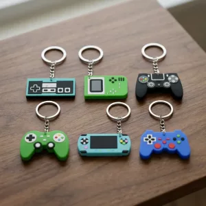 Lot de 6 porte-clés manette de jeu vidéo