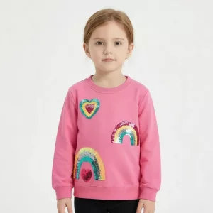 Sweat-shirt mignon à manches longues en coton pour enfants