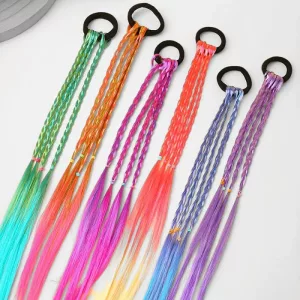 Lot de 6 chouchous à tresses colorées pour enfants