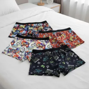 Lot de 5 boxers culottes amusants et respirants pour garçons