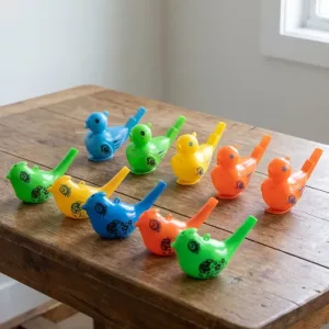 Lot de 10 sifflets oiseaux colorés pour enfants