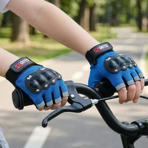 Gants de cyclisme rembourrés sans doigts pour enfants