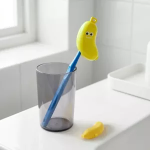 Étui de voyage en forme de banane pour brosse à dents et dentifrice pour enfants