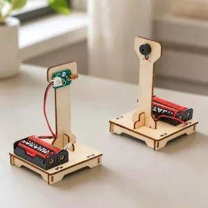 Jouet STEM d'expérience scientifique DIY en bois avec modèle d'alarme infrarouge