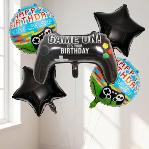 Lot de 5 ballons en aluminium manettes de jeux vidéo pour fête